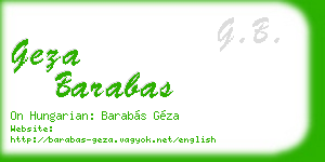 geza barabas business card